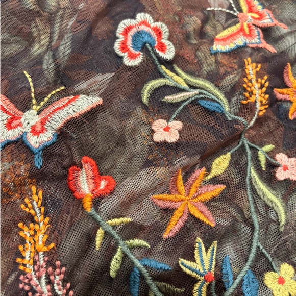 Johnny Was BIYA Embroidered Mesh Dress Boho Floral RARE like new - Picture 10 of 16